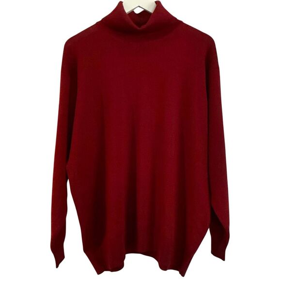 Pringle of Scotland Vintage Virgin LambsWool Red mock neck sweater - Picture 1 of 9